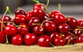 Close up of pile of cherries